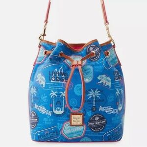 Dooney & Bourke Blue and Red Graphic Shoulder Bag